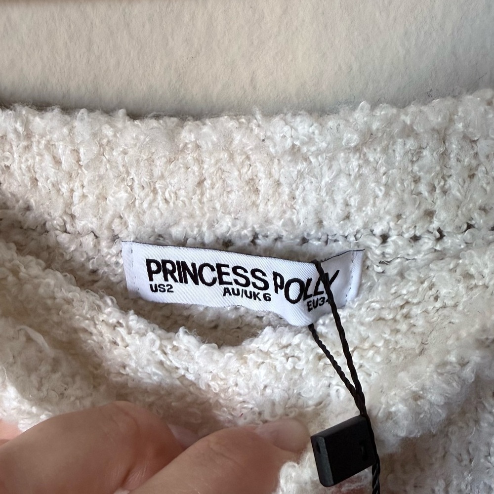 NWT Princess Polly Cloud Maxi Cream Dress Strapless Boucle Size 2 - Picture 12 of 14